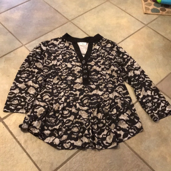 Cato Tops - Cato black and white elegant dressy top